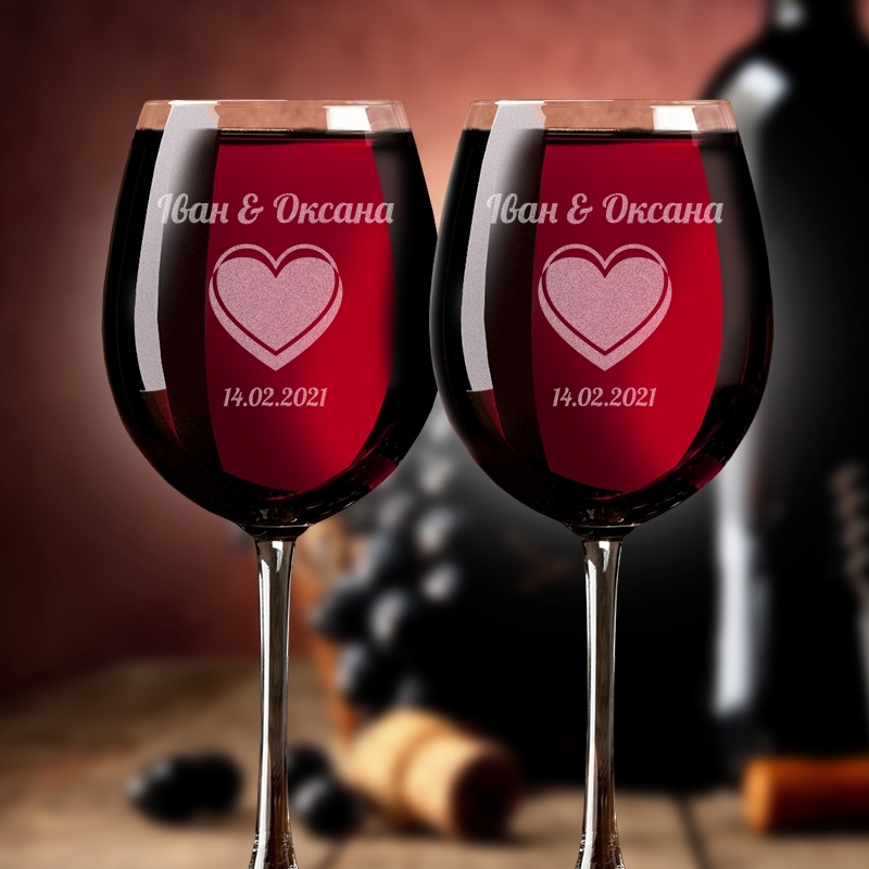 Парные бокалы для вина с гравировкой Ты и я (FN-DSV03)
