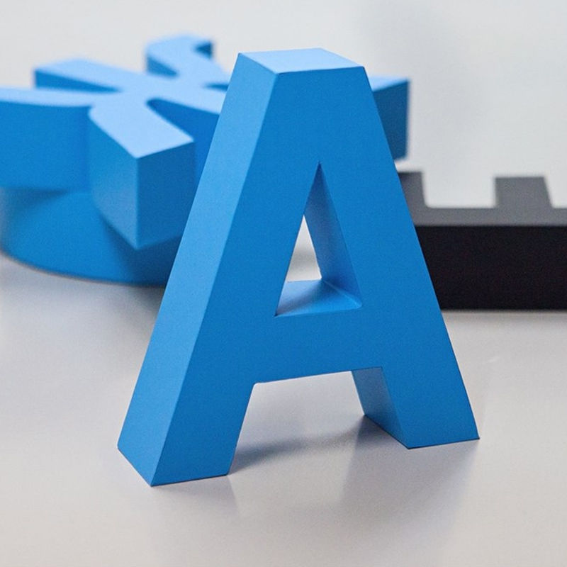 Объемные буквы без подсветки